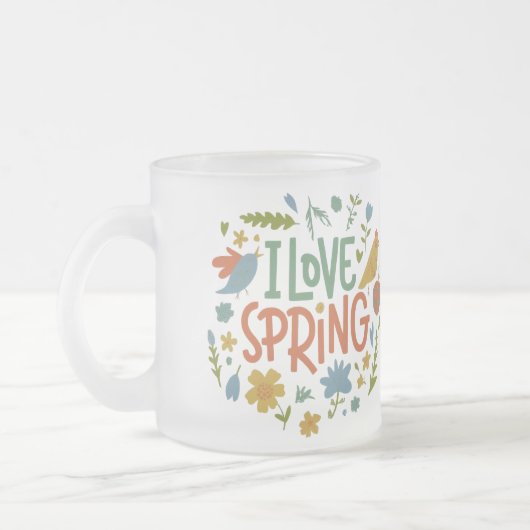アイラブ春 フロストグラスマグカップ (左)