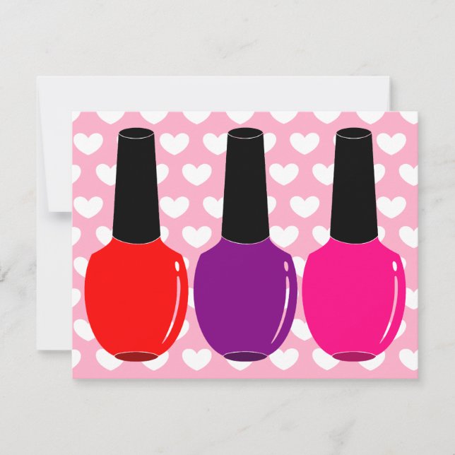 アイラブ爪、 ネイルポーランドレッドピンクパープル爪、 ネイルポーランドアート (正面)