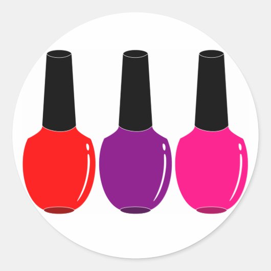 アイラブ爪、 ネイルポーランドレッドピンクパープル爪、 ネイルポーランドアート ラウンドシール (正面)