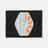 アイラブ狩りアイランドビーチサウスカロライナ海W フリースブランケット (正面(横))