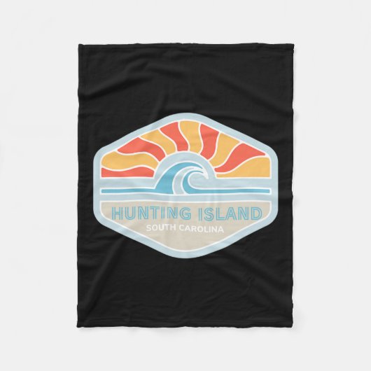 アイラブ狩りアイランドビーチサウスカロライナ海W フリースブランケット (正面)