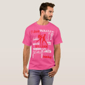 アイラブ社交ダンス踊りダンスインストラクターペアクア Tシャツ (正面フル)