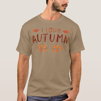 アイラブ秋前向き心感動的引用文 Tシャツ