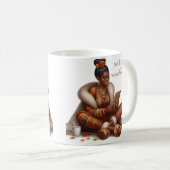 アイラブ秋秋ブラック女性クリップアートコーヒーマグ コーヒーマグカップ (正面右)