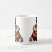 アイラブ秋秋ブラック女性クリップアートコーヒーマグ コーヒーマグカップ (中央)