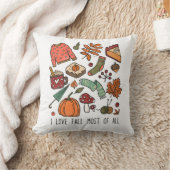 アイラブ秋紅葉パンプキンズアコーンズベリー クッション (ブランケット)