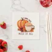 アイラブ秋 – パンプキンアンドパンプキンスパイスラテ スタンダードカクテルナプキン (インサイチュ)