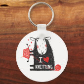 アイラブ編み物キーチェーン キーホルダー (正面)