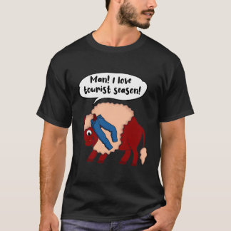 アイラブ観光客シーズンおもしろいバイソン Tシャツ