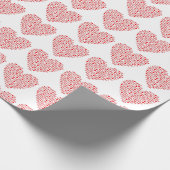 アイラブ赤いハートシェイプクリスマスクライストホリデイ ラッピングペーパー (角)