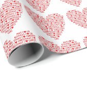 アイラブ赤いハートシェイプクリスマスクライストホリデイ ラッピングペーパー (ロールコーナー)