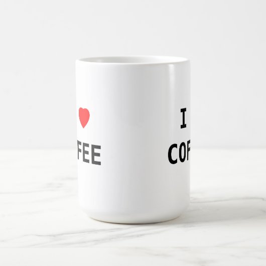 アイラブ赤いハート文字コーヒーファンギフト コーヒーマグカップ (中央)