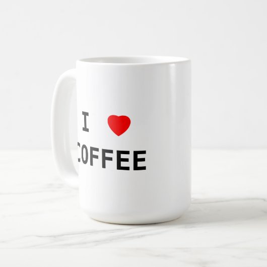 アイラブ赤いハート文字コーヒーファンギフト コーヒーマグカップ (正面左)