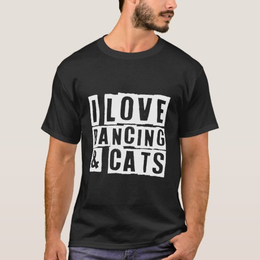 アイラブ踊り&キャッツ社交ダンスラテンススイングダンスG Tシャツ (正面)