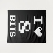 アイラブ8ビットゲーマーギークデザイン タペストリー (正面(横))