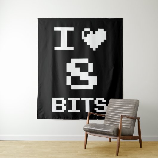 アイラブ8ビットゲーマーギークデザイン タペストリー (インサイチュ)