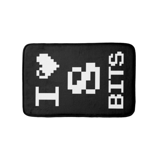 アイラブ8ビットゲーマーギークデザイン バスマット (正面)