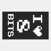 アイラブ8ビットゲーマーギークデザイン 長方形シール (正面)