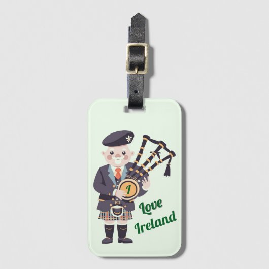 「アイラブ・アイルランド」アクリル荷物タグ ラゲッジタグ (正面縦)
