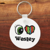 アイラブ(ハート)ウェスリー キーホルダー (正面)