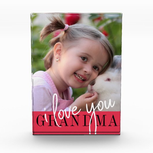 アイラブ·ユー·おばあちゃんカスタムの写真 フォトブロック (正面)