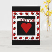 アイラブ・ユー・レディバグ カード (黄色い花)