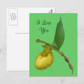 『アイラブ・ユー・レディ・スリッパ・フラワー・フォト・ポストカード』 ポストカード (正面/裏面)