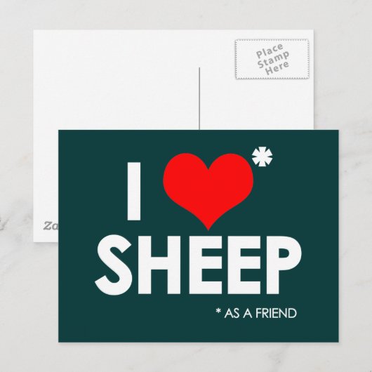 アイラブ*羊 ポストカード (正面/裏面)