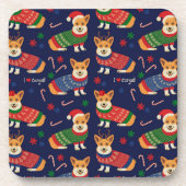 アイラブCorgisクリスマスセーター飲料用コースター コースター (正面)