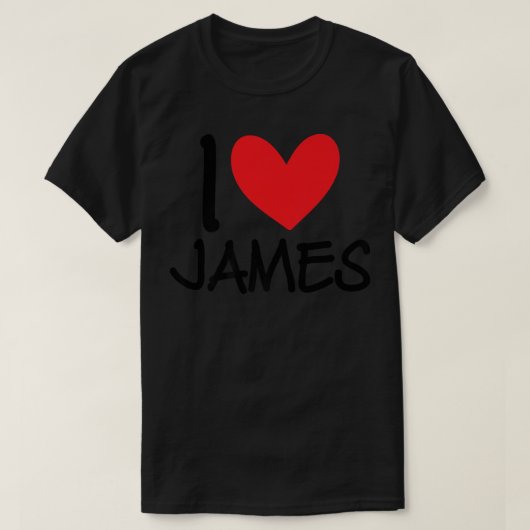 アイラブJames NameハートパーソナライズされたメンズガイBFF F Tシャツ (デザイン正面)