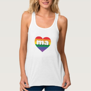 アイラブMassachusetts Rainbowハート タンクトップ