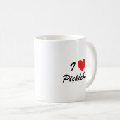 アイラブPickleballスポーツタイポグラフィコーヒーマグ コーヒーマグカップ (正面右)