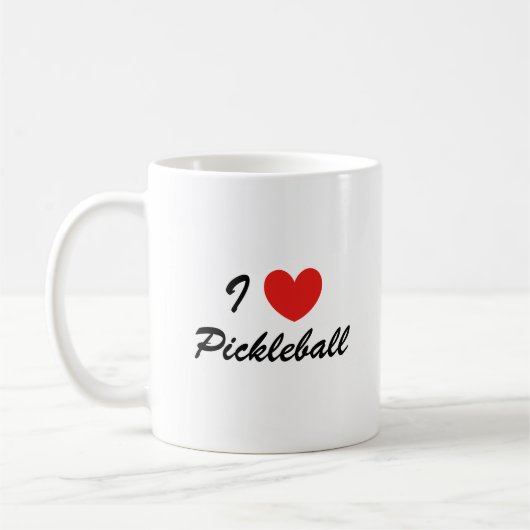 アイラブPickleballスポーツタイポグラフィコーヒーマグ コーヒーマグカップ (左)