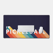 アイラブPickleballレインボーレトロ デスクマット (キーボード&マウス)