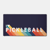 アイラブPickleballレインボーレトロ デスクマット (正面)