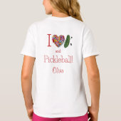 アイラブPickles & Pickleball パーソナライズされた Tシャツ (裏面)