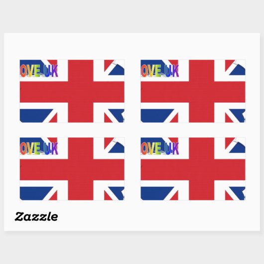 アイラブUKアートプリント 長方形シール (シート)