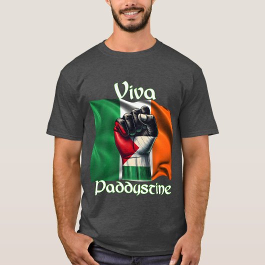 アイランドとパレスチナ連帯友達 - Viva Paddystine Tシャツ (正面)