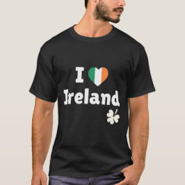 アイランドを愛す - アイルランドのハートとシャムロック Tシャツ