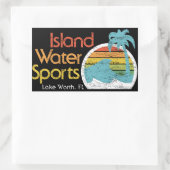 アイランドウォータースポーツレイクワース， FL 長方形シール (バッグ)