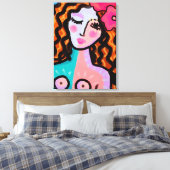 アイランドガール抽象芸術デジ絵を描タル キャンバスプリント (インサイチュ (寝室))