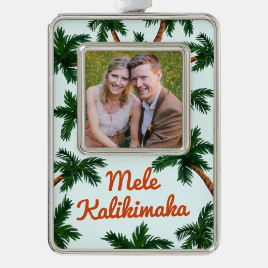 アイランドグリーティングホリデー写真 シルバープレートフレームオーナメント (正面)