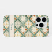 アイランドグリーンモロッコタイル オーダーメイド iPhoneケース (裏面横)