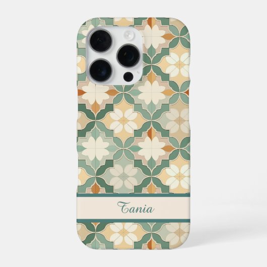 アイランドグリーンモロッコタイル オーダーメイド iPhoneケース (裏面)