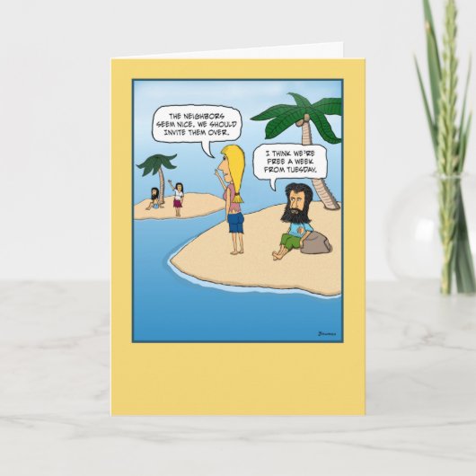 アイランドグロおもしろいウチ誕生日 カード (正面)