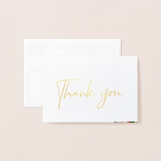 アイランドコーラル結婚フローラの写真サンキューカード 箔カード (封筒付き正面)