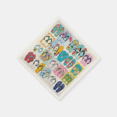 アイランドサマービーチバケーションフローラビーチサンダル スタンダードカクテルナプキン (角)