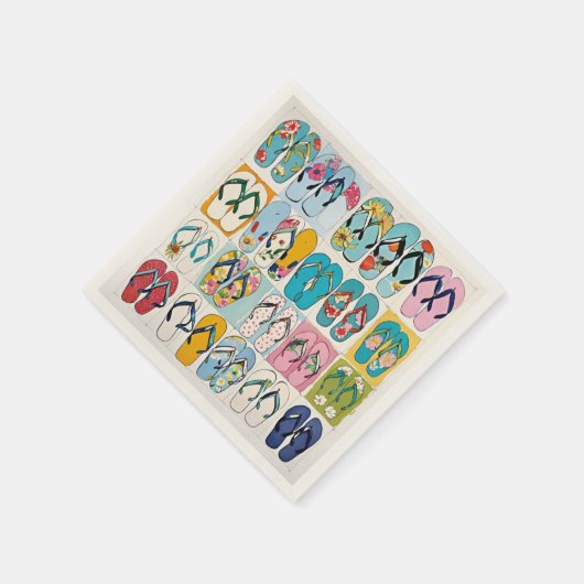 アイランドサマービーチバケーションフローラビーチサンダル スタンダードカクテルナプキン (角)