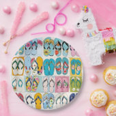 アイランドサマービーチバケーションフローラビーチサンダル ペーパープレート (パーティー)