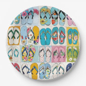 アイランドサマービーチバケーションフローラビーチサンダル ペーパープレート (正面)